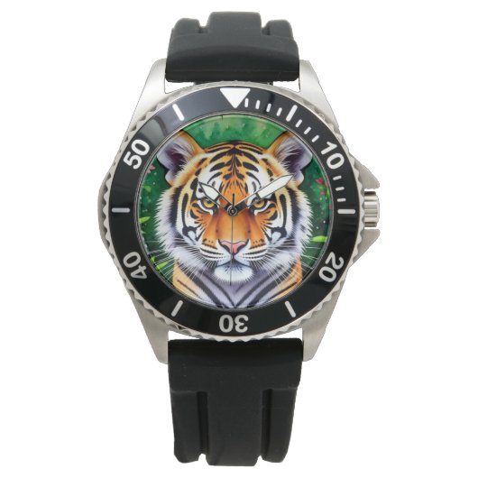 Kühner Botanischer Tigerjunge  Armbanduhr (Vorderseite)