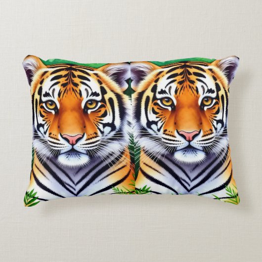 Kühner Botanischer Tigerjunge Dekokissen (Vorderseite)