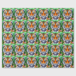 Kühner Botanischer Tigerjunge Geschenkpapier