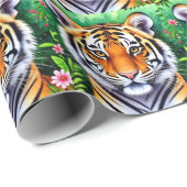 Kühner Botanischer Tigerjunge Geschenkpapier (Rolleneckpunkt)