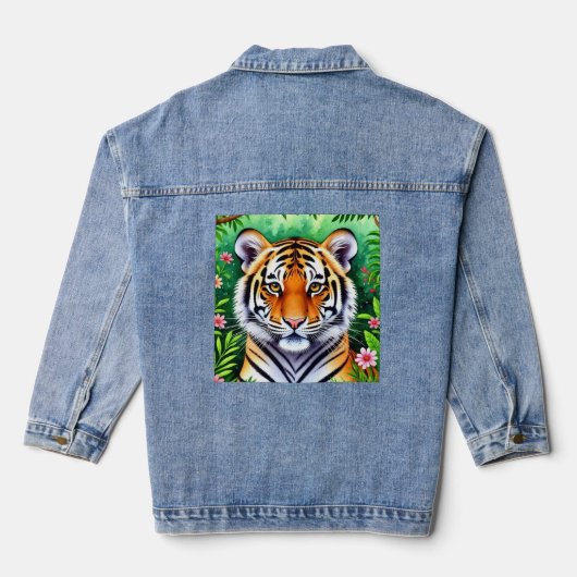 Kühner Botanischer Tigerjunge Jeansjacke (Rückseite)