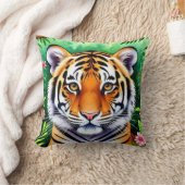 Kühner Botanischer Tigerjunge Kissen (Decke)