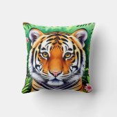 Kühner Botanischer Tigerjunge Kissen (Rückseite)