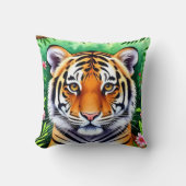 Kühner Botanischer Tigerjunge Kissen (Vorderseite)