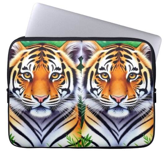 Kühner Botanischer Tigerjunge Laptopschutzhülle (Vorderseite)