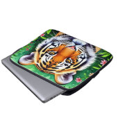 Kühner Botanischer Tigerjunge Laptopschutzhülle (Vorne Knopf)