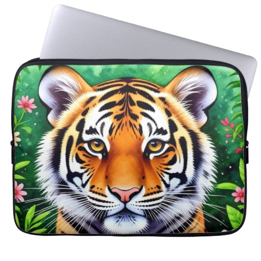 Kühner Botanischer Tigerjunge Laptopschutzhülle (Vorderseite)