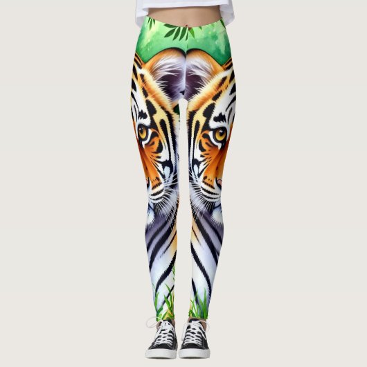 Kühner Botanischer Tigerjunge Leggings (Vorderseite)