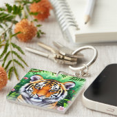 Kühner Botanischer Tigerjunge Schlüsselanhänger (Vorderseite rechts)