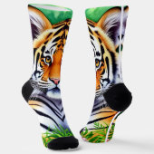 Kühner Botanischer Tigerjunge Socken (Gewinkelt)