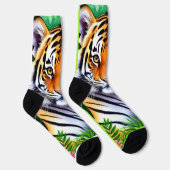 Kühner Botanischer Tigerjunge Socken (Rechts)