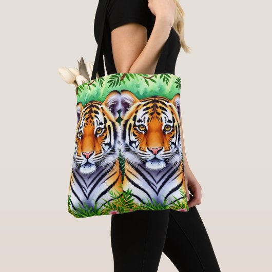 Kühner Botanischer Tigerjunge Tasche (Von Nahem)