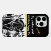 Kühner Büffel gegen Berg iPhone Hülle (Rückseite (Horizontal))