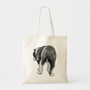 Kühner Bulldog-Stride mit Snowy Textur Tragetasche