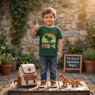 Kühner Dinosaurier T-Rex bereit, die 1. Klasse zu T-Shirt