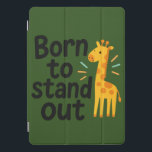 Kühner Geist: Geboren, sich auszustechen iPad Pro Cover<br><div class="desc">Eine lebendige Giraffe-Illustration mit einer kühnen Botschaft: "Geboren,  sich zu erheben" — seien Sie stolz auf Ihre Einzigartigkeit.</div>