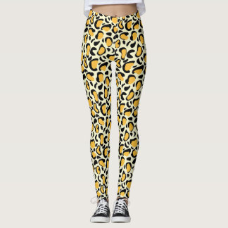 Kühner Gelber Leoparden-Druck Safari-Muster Leggings