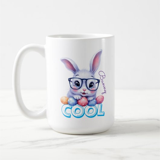 Kühner Hase Ostern Personalisiert Kaffeetasse (Links)