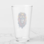 Kühner Löwenkopf mit Sonnenbrille und Krone Glas (Rückseite)
