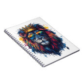 Kühner Löwenkopf mit Sonnenbrille und Krone Notizblock (Rechte Seite)