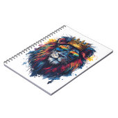 Kühner Löwenkopf mit Sonnenbrille und Krone Notizblock (Linke Seite)