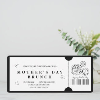 Kühner Minimalistischer Muttertagsbrunch-Gutschein Einladung