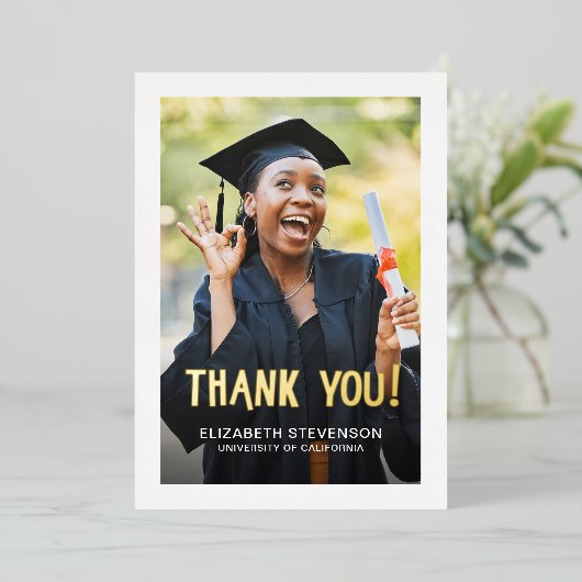 Kühner moderner Abschluss Dankeschön Karte (Stehend vorne)