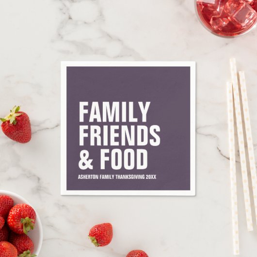 Kühner moderner, lila Erntedank Serviette (Beispiel)