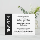 kühner neuer Plan, vertagte Hochzeitsankündigung Einladung (Stehend Vorderseite)