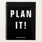 Kühner Plan! Schwarzes Monochrome Minimalistisch Planer (Vorderseite)