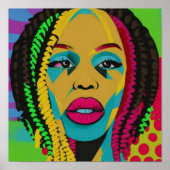 Kühner Pop Art African American Woman with Locatio Poster (Vorne)