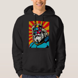 Kühner Pop Art Zeus - farbenfrohe griechische Gott Hoodie