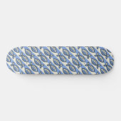 Kühner Retro-Fisch Blau Skateboard (Horizontal)