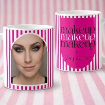 Kühner Retro-Makeup-Artist Pink-Weiße Fotostreifen