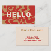 Kühner Schriftart Retro Groovy Beige Rust Brown Ha Visitenkarte (Vorne/Hinten)