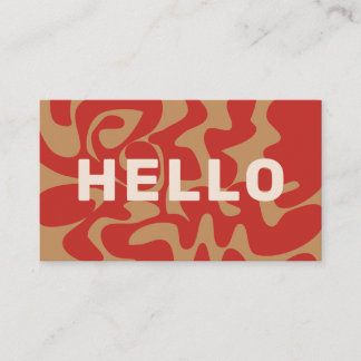 Kühner Schriftart Retro Groovy Beige Rust Brown Ha Visitenkarte