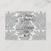 kühner, schwarzer Damast auf weiß Begleitkarte (Rückseite)