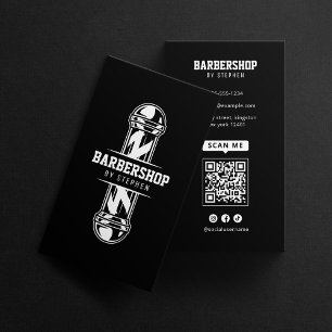 Kühner Schwarzer Friseursalon Haarschneider Frisör Visitenkarte