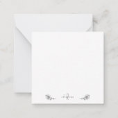 Kühner Single Sonnenblume Danke Monogram Blank Mitteilungskarte (Rückseite)