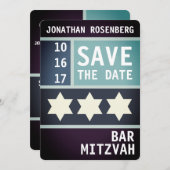 Kühner Star von David Bar Mitzvah Save the Date (Vorne/Hinten)