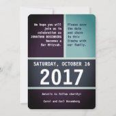 Kühner Star von David Bar Mitzvah Save the Date (Rückseite)