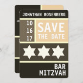 Kühner Star von David Bar Mitzvah Save the Date (Vorne/Hinten)