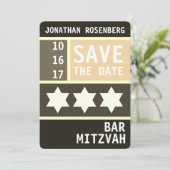 Kühner Star von David Bar Mitzvah Save the Date (Stehend Vorderseite)