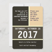 Kühner Star von David Bar Mitzvah Save the Date (Rückseite)