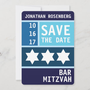 Kühner Star von David Bar Mitzvah Save the Date