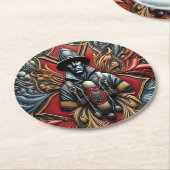 Kühner Tribut an mutige Feuerwehrleute Runder Pappuntersetzer (Angewinkelt)