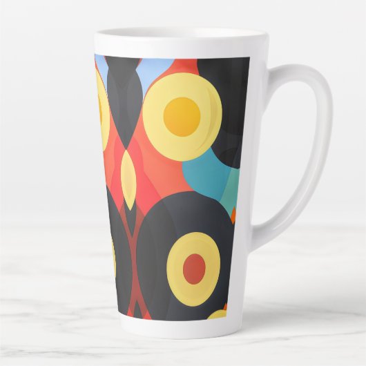 Kühnes abstraktes Orange-Gelb Milchtasse (Rechts)