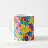 Kühnes abstraktes Pinselstrichmuster Kaffeetasse (Vorderseite Links)