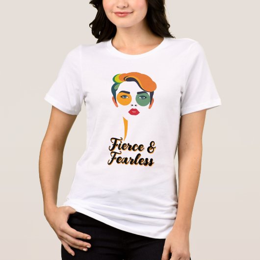 Kühnes Abstraktes Pop Art Face Tri-Blend Shirt (Vorderseite)