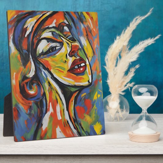 Kühnes Abstraktes Portrait - Kunst des Expressioni Fotoplatte (Seite)